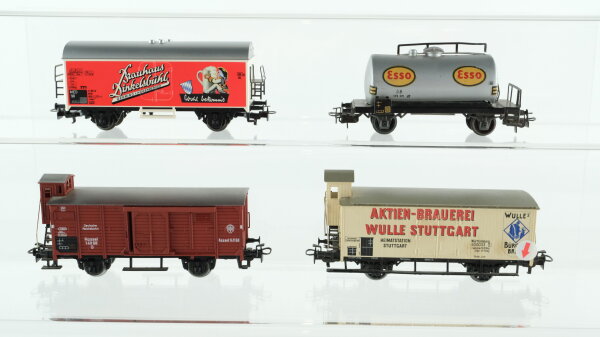 Märklin H0 Konvolut Kühlwagen "Brauhaus Dinkelsbühl" Kesselwagen "Esso" Gedeckte Güterwagen mit Bremserhaus DB/DR/Länderbahn