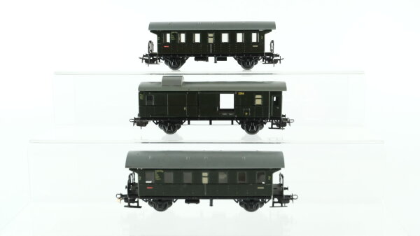 Märklin H0 Konvolut Personenwagen 2.Kl. "329/1" Packwagen "3294" Blech