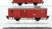 Unbekannt H0 Konvolut Personenwagen 2.Kl. rot Packwagen rot Nebenbahn
