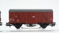Märklin/Roco H0 Konvolut Kranwagen "Krupp-Ardelt" und Kranschutzwagen Gedeckter Güterwagen mit Zugschluss Niederbordwagen mit Container Zimmer Schrott und Metallhandels GmbH" Viehtransportwagen DB