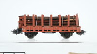 Märklin H0 Konvolut Niederbordwagen mit Bremserhaus und Plane Rungenwagen mit Bremserhaus "Holzstämme" Kesselwagen "Esso" DB/u.a.