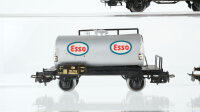 Märklin H0 Konvolut Niederbordwagen mit Bremserhaus und Plane Rungenwagen mit Bremserhaus "Holzstämme" Kesselwagen "Esso" DB/u.a.