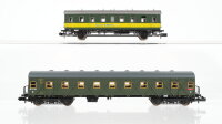 Minitrix N Konvolut Personenwagen Behelfspersonenwagen 3.Kl. grün, Aufenthaltswagen "Gleisbau"