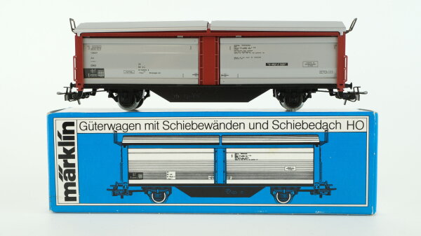 Märklin H0 4633 Güterwagen mit Schiebewänden und Schiebedach DB