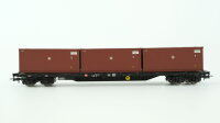 Rivarossi H0 HR6164 Rungenwagen Rs 685 mit 3 Containern DB