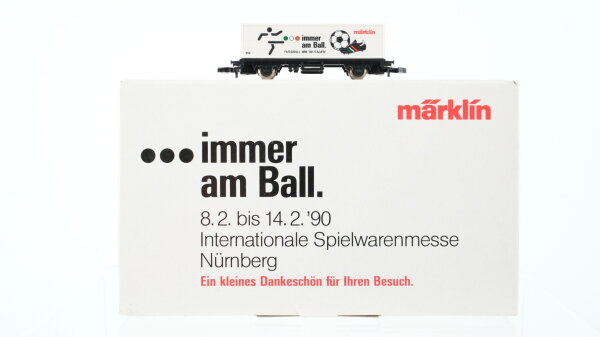 Märklin Z 80100 Containerwagen "immer am Ball WM 1990 Italy" Sondermodell Spielwarenmesse Nürnberg 1990