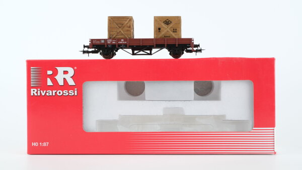 Rivarossi H0 HR61413 Flachwagen Xlm57 mit 2 Holzkisten DB