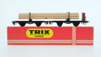Trix H0 3443 Langholzwagen mit Bremserhaus