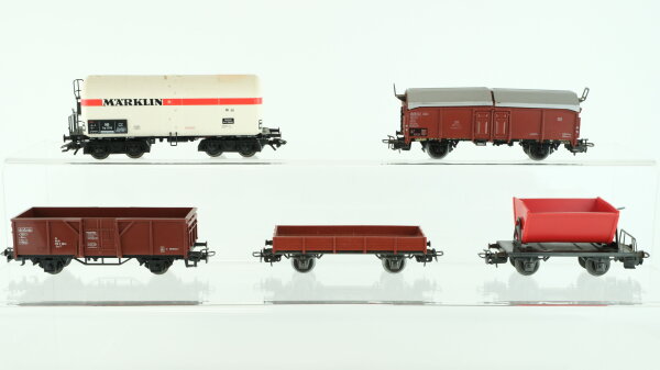 Märklin H0 Konvolut Schwerölwagen "Märklin" Schiebedachwagen Hochbordwagen Niederbordwagen Kipplore DB/u.a.