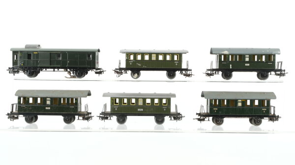 Märklin H0 Konvolut Personenwagen Packwagen grün Blech Nebenbahn