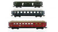 Märklin H0 Konvolut Speisewagen "346/2 DSG" rot packwagen "346/4" Personenwagen "346/6" 2.Kl. blau Blech