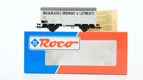 Roco H0 48046 Gedeckter Güterwagen (Bürgerl. Bräuhaus in Leitmeritz) CSD
