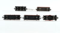 Märklin H0 Konvolut Krankwagen "Krupp-Ardelt", Kranschutzwagen, Niederbordwagen, Schotterwagen, Hochbordwagen DB