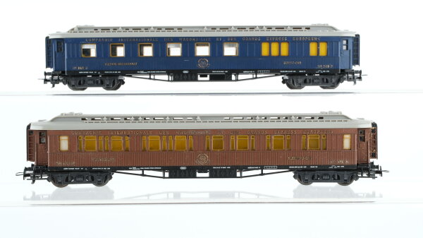 Liliput H0 Konvolut "Pullman" Speisewagen blau, Schlafwagen braun CIWL