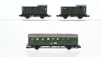 Minitrix N Konvolut Abteilwagen2.Kl. grün,...