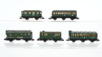 Fleischmann N Konvolut Abteilwagen mit/ohne Bremserhaus 3.Kl. 3achsig, Personenwagen 3.Kl. Packwagen, Postwagen "500 Jahre Post" DR/u.a.
