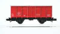 Minitrix N Konvolut Gedeckte Güterwagen, Niederbordwagen, Hilfzug-Feuerlöschwagen rot DB