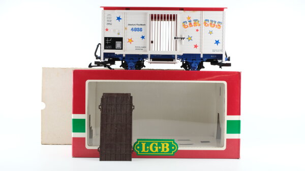 LGB G 4036 Güterwagen "Cirkus" Käfigwagen Altenfurt/Fischbach mit Rampe