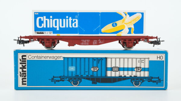 Märklin H0 4672 Behälter-Tragwagen (Containerwagen Chiquita)  Lgjs der SJ
