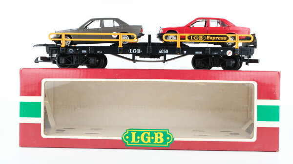 LGB G 4059 Autotransportwagen mit 2 PKW MB 190 E (Abbrüche)