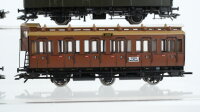 Märklin H0 Konvolut Personenwagen-Set "3796/3797" braun Abteilwagen 2.Kl. Packwagen mit Postabteil DR/Länderbahn