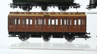 Märklin H0 Konvolut Personenwagen-Set "3796/3797" braun Abteilwagen 2.Kl. Packwagen mit Postabteil DR/Länderbahn