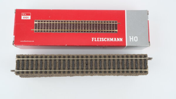 Fleischmann H0 6101 Gleis gerade 200 mm (10 Stk. in OVP rot-silber)