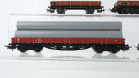 Märklin H0 Konvolut Niederbordwagen, Niederbordwagen mit Rohren DB