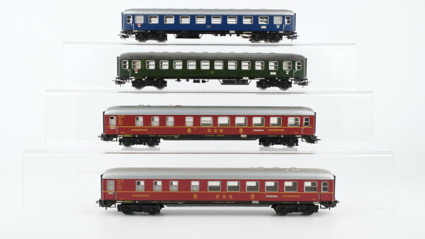 Märklin H0 Konvolut Speisewagen "DSG" Personenwagen 2.Kl. grün Personenwagen 1.Kl. blau beleuchtet DB