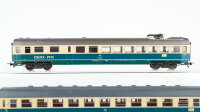 Fleischmann H0 Konvolut Personenwagen 2.Kl. Abteilwagen 2.Kl. Bistrowagen "Quick-Pick" beige-oceanblau DB