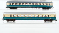 Fleischmann H0 Konvolut Personenwagen 2.Kl. Abteilwagen 2.Kl. Bistrowagen "Quick-Pick" beige-oceanblau DB