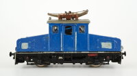 Eigenbau H0 Elektrolok bemalt blau (Schiene und...