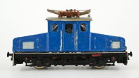 Eigenbau H0 Elektrolok bemalt blau (Schiene und...