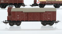 Lima H0 Konvolut Hochbordwagen Niederbordwagen mit Bremserhaus und Ladung "Thyssenrohr" Gedeckter Güterwagen mit Bremserhaus FS/SNCF