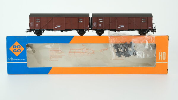 Roco H0 4328 Gedeckter Güterwagen (Leig-Einheit 218 224, 218 225) DB