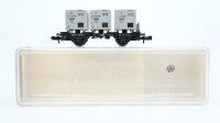 Minitrix N 51 3536 00 Behältertragwagen, Ladung: 3...