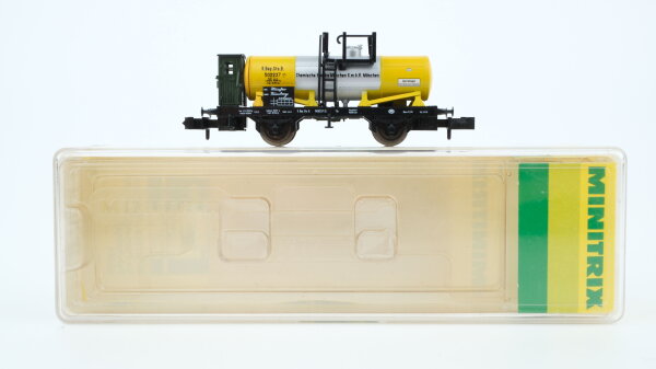 Minitrix N 13206 Kesselwagen mit Bremserhaus K.Bay.Sts.B. Chemische Werke München G.m.b.H. K.Bay.Sts.B.