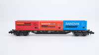 Minitrix N 51 3507 00 Containertragwagen mit 3 Containern SANDVIK DB