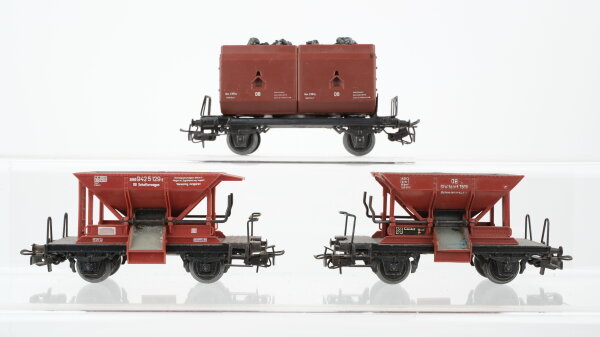 Märklin H0 Konvolut Schotterwagen, Behältertragewagen "Kohle" DB