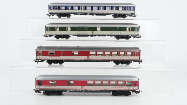 Märklin H0 Konvolut Speisewagen rot/grau Abteilwagen blau/grau Packwagen grün/grau DB