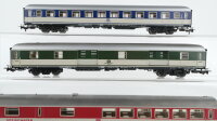 Märklin H0 Konvolut Speisewagen rot/grau Abteilwagen blau/grau Packwagen grün/grau DB