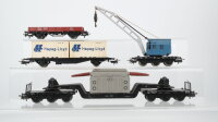 Märklin H0 Konvolut Kranwagen und Kranschutzwagen,...