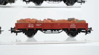 Märklin H0 Konvolut Niederbordwagen 2achsig, 4achsig (teilw. mit Ladung) DB
