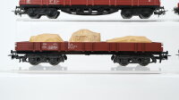 Märklin H0 Konvolut Niederbordwagen 2achsig, 4achsig (teilw. mit Ladung) DB