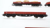 Märklin H0 Konvolut Niederbordwagen 2achsig, 4achsig (teilw. mit Ladung) DB