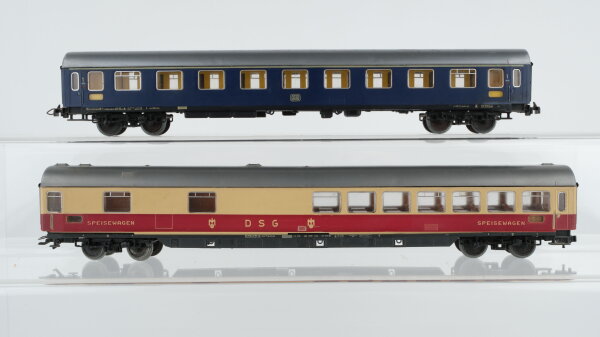 Unbekannt H0 Konvolut Speisewagen beige/rot, Abteilwagen 1.Kl. DB/DSG
