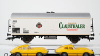 Fleischmann H0 Konvolut Bierwagen "Clausthaler", Schienenreinigungswagen mit Plane, Autotransportwagen-Set mit PKW DB