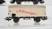 Märklin H0 Konvolut Teleskophaubenwagen (ohne Ladung), Kühlwagen, Bananenwagen "Jamaica" DB