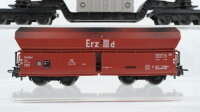 Märklin H0 Konvolut Schwerlastwagen mit Trafo "AEG", Niederbordwagen mit Plane "Märklin", Selbstentladewagen "Erz IIId" DB