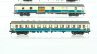 Fleischmann H0 Konvolut Abteilwagen 2.Kl., Packwagen beige/oceanblau DB